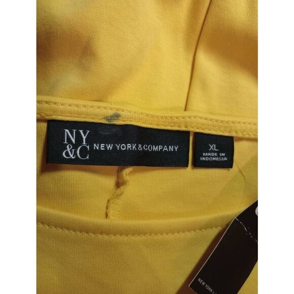 New York and Company Dress Ladies Extra Large Yellow Fit & Flare - Picture 4 of 8